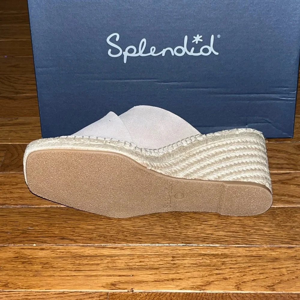 Splendid Britt Espadrilles Platform Wedge Slide Sandals Linen Color Women’s 10